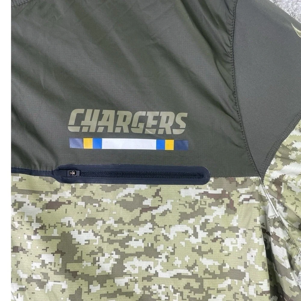 Nike Pullover Jacket Mens XXL Green Chargers Salute To Service NFL‎ Shield Camo